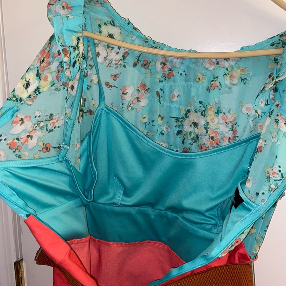 Alyx Blue & Coral Floral Dress Size 14 SOLD - Picture 9 of 13